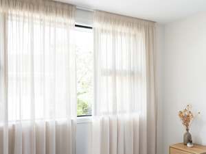 Ready Made Curtains: Izmir Sheer Curtains - Parchment