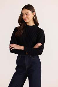PIPPER RIB KNIT JUMPER BLACK