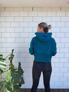 Winnie Cropped Hoodie - Peacock