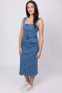 Augustine: MANDY DENIM MIDI DRESS
