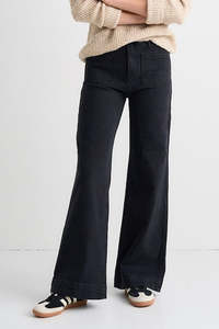 Among The Brave: Zoey Black High Rise Wide Leg Jean