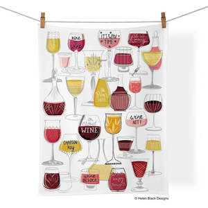 Live Wires: WerkShoppe - Wine Time - Cotton Tea Towel