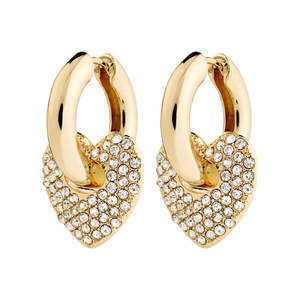 Pilgrim: Pilgrim - Dune Recycled Crystal Earrings - Gold Plated - Crystal
