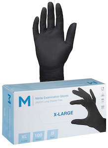 Disposable Black Nitrile Powder Free Gloves - Free Sample 2 Gloves