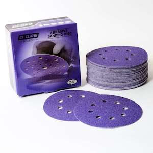 Sanding Disks Abrasives: 125mm Ceramic Grain Film Backed Velcro Sanding Discs 100 Pack