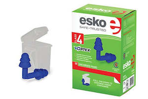 Hearing Protection Safety Work Wear: Vortex Reusable Uncorded Earplugs Including Storage Case, Class 4, 50 Pairs