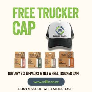 Free Trucker Cap - Buy Any 2 x 10 Packs Of Two Fussy Blokes Mini Roller Sleeves