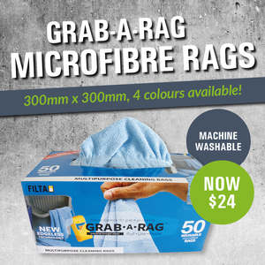 Grab-A-Rag Microfibre Rags - Dispenser Box Of 50 Rags
