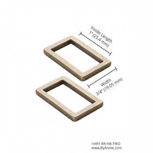 Byannie: Rectangle Ring Flat (1") 2pk - byannie