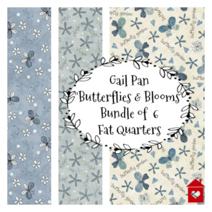 Gail Pan "Butterflies & Blooms" Bundle of 5 Fat Quarters