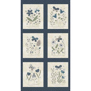 Gail Pan: Gail Pan Butterflies & Blooms ~ Panel ~Butterfly Blocks~ Cream