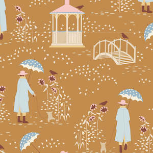 Tilda Windy Days Collection: Tilda "Windy Days" ~ Windy Walk Caramel