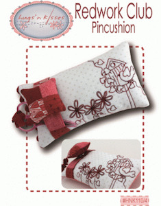 Hugsn Kisses: Hugs'n Kisses~Redwork Club Pincushion~Pattern