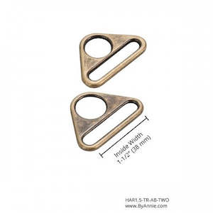 Byannie: Triangle Ring (1.5") 2pk - byannie Antique Brass