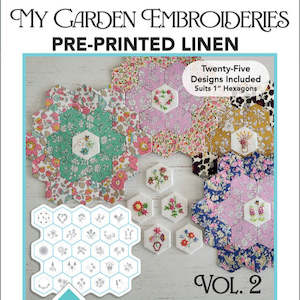 Patterns: Lilabelle Lane Creations "My Garden" Embroideries Vol. 2- Pre printed Linen