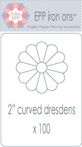 Hugs'n Kisses~ EPP Iron-Ons ~2 inch curved Dresden x 100 pack