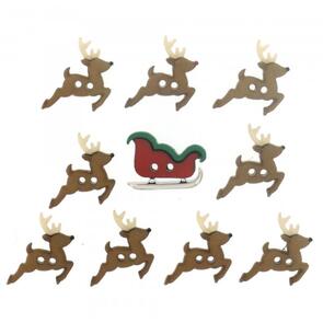 Dress It Up Sew Cute Sleigh Reindeer~ buttons