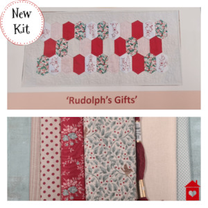 Fig 'n' Berry~ Rudolph’s Gifts table runner~ pattern & kit