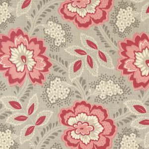 French General Chateau De Chantillly: Chateau de Chantilly~Large Flowers~Taupe