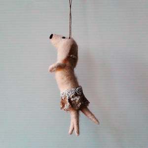 Christmas Craft: Pip the party dog~ hanging ornament