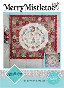 Christmas Craft: "Merry Mistletoe" Mini Quilt Pattern (includes preprinted Linen)~Lilabelle Lane Creations