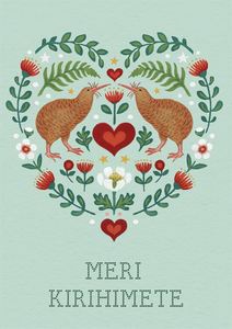 Christmas Craft: Wolfkamp & Stone - Kiwi Heart - Christmas Card