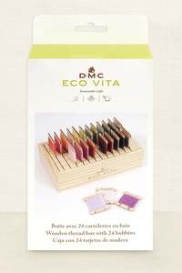 Haberdashery: DMC ~ Eco Vita Wooden thread box with 24 bobbins