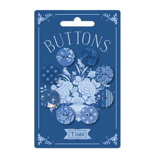 Haberdashery: Tilda~ Something Blue Buttons~ Dark
