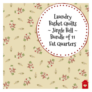 Christmas Craft: Laundry Basket Quilts ~ Jingle Bell~ Bundle of 11 Fat Quarters