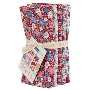 Woodland Friends: Preorder~Tilda~ "Village Life"~ Fat Quarter Bundle~ Burgundy