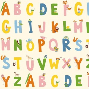 Woodland Friends: Heather Ross Favourites ~ Alphabet ~ Cream