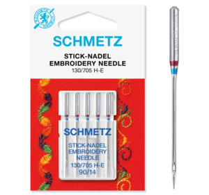 Haberdashery: Schmetz Embroidery Needles 130/705 H-E  ~ 90/14