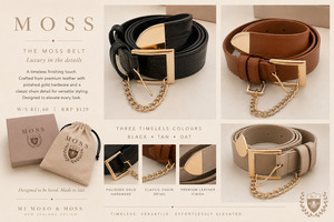 Indent Moss Aw26: MOSS belt leather