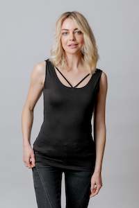 Mimoso Aw23: STAPLE SINGLET CRISS CROSS BLACK