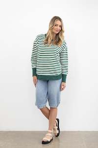 Summer Indent: Stripe Sweat - Green