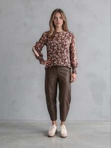 Indent Mimoso Aw27: Petra Barrel Pant - Brown PU