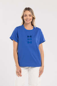 Summer Indent Mi Moso 1: Bow Tee -Blue on Blue