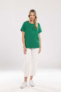 Summer Indent Mi Moso 1: Bow Tee - Green on Green