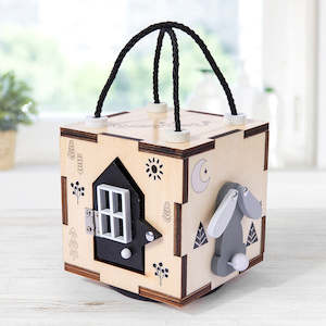 wooden toys: 6 Sided Travel Busy Cube