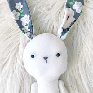 Floppy Bunny in Grey Flowers