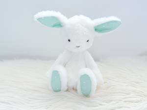 Mini Minky Snuggle Bunny in Snow and Green