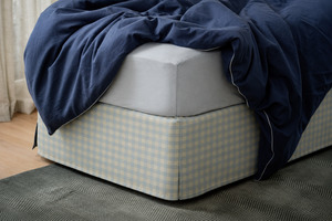Sleep Deep Linen Cotton Bedding: Valance - Cloud Gingham