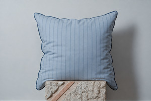 Sleep Deep Linen Cotton Bedding: Euro Pillowcase - Cloud Stripe