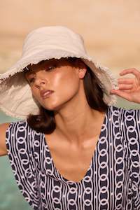 Hair + Hats: Sunny Bucket Hat White - PREORDER DELIVERY DUE EARLY NOVEMBER