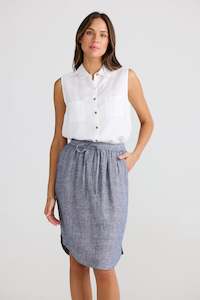 Skirts: Khari skirt Navy Fleck