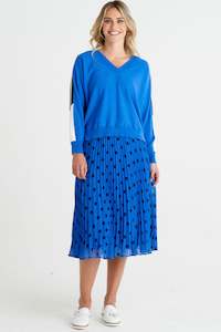 Betty Basics: Chanel Pleated Skirt Bluebell Spots