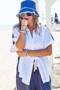 Hammill Co 1: Resort Beach Shirt White Navy