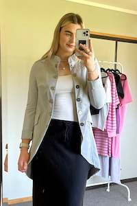 Coats Jackets: Bernie Military Jacket Light Grey