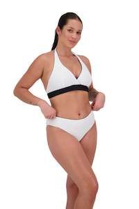 Swimwear: Reversible Mid-Rise Pant Black/ White