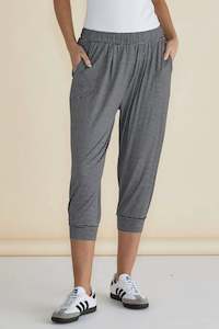 Tokyo 3/4 Pant Charcoal Stripe